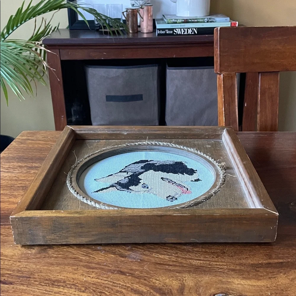 Siberian Husky Dog Completed Cross Stitch Solid Wood Vintage Framed Needlepoint - Picture 5 of 16